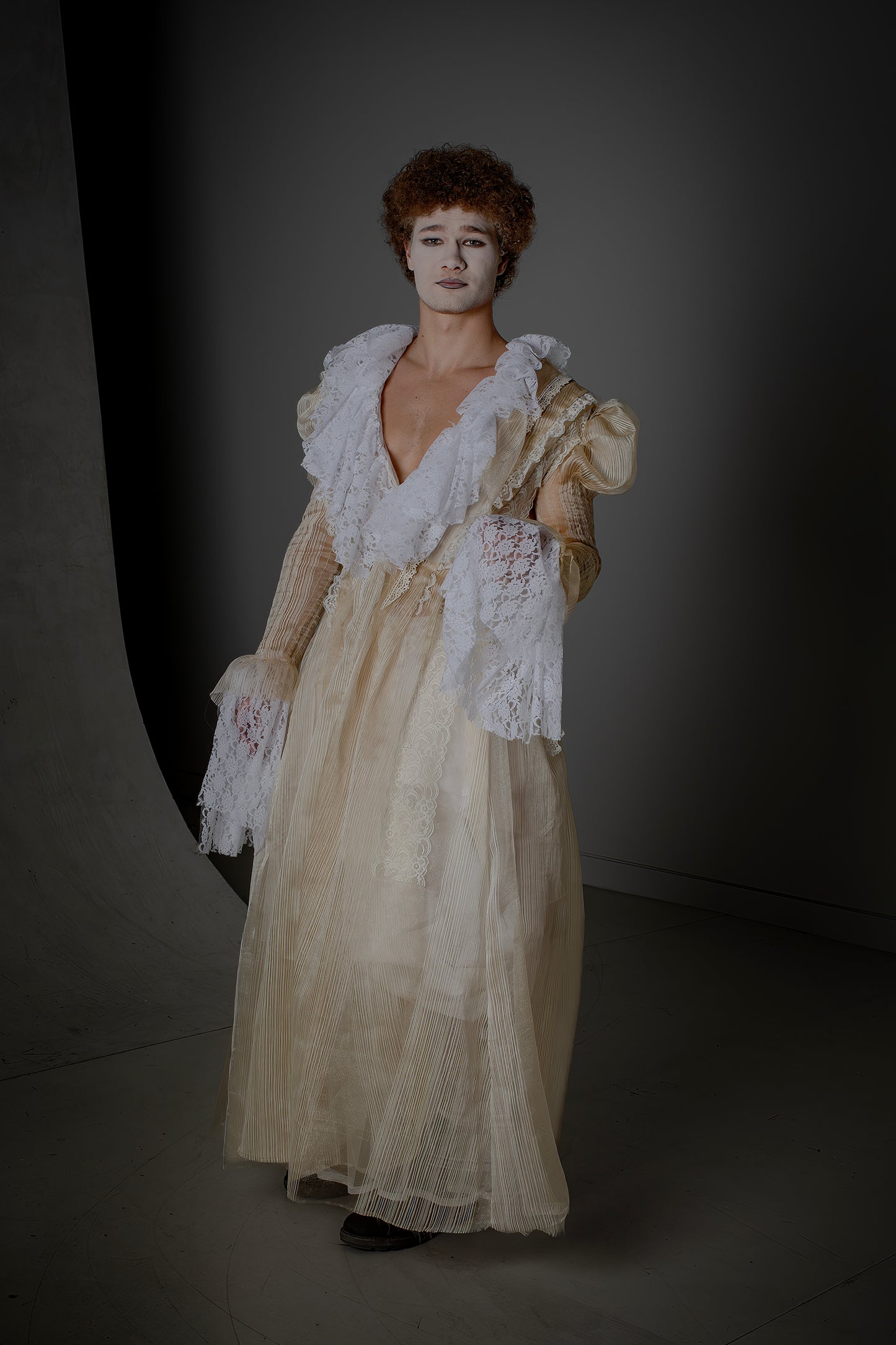 Pleated X-Ray Lace Coat