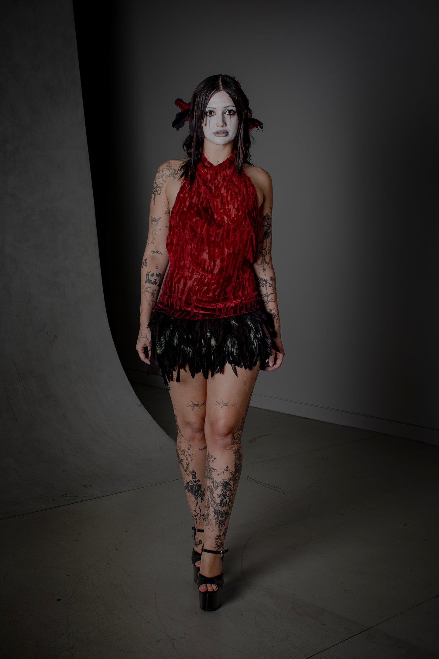 Feather and Lava Devore Dress