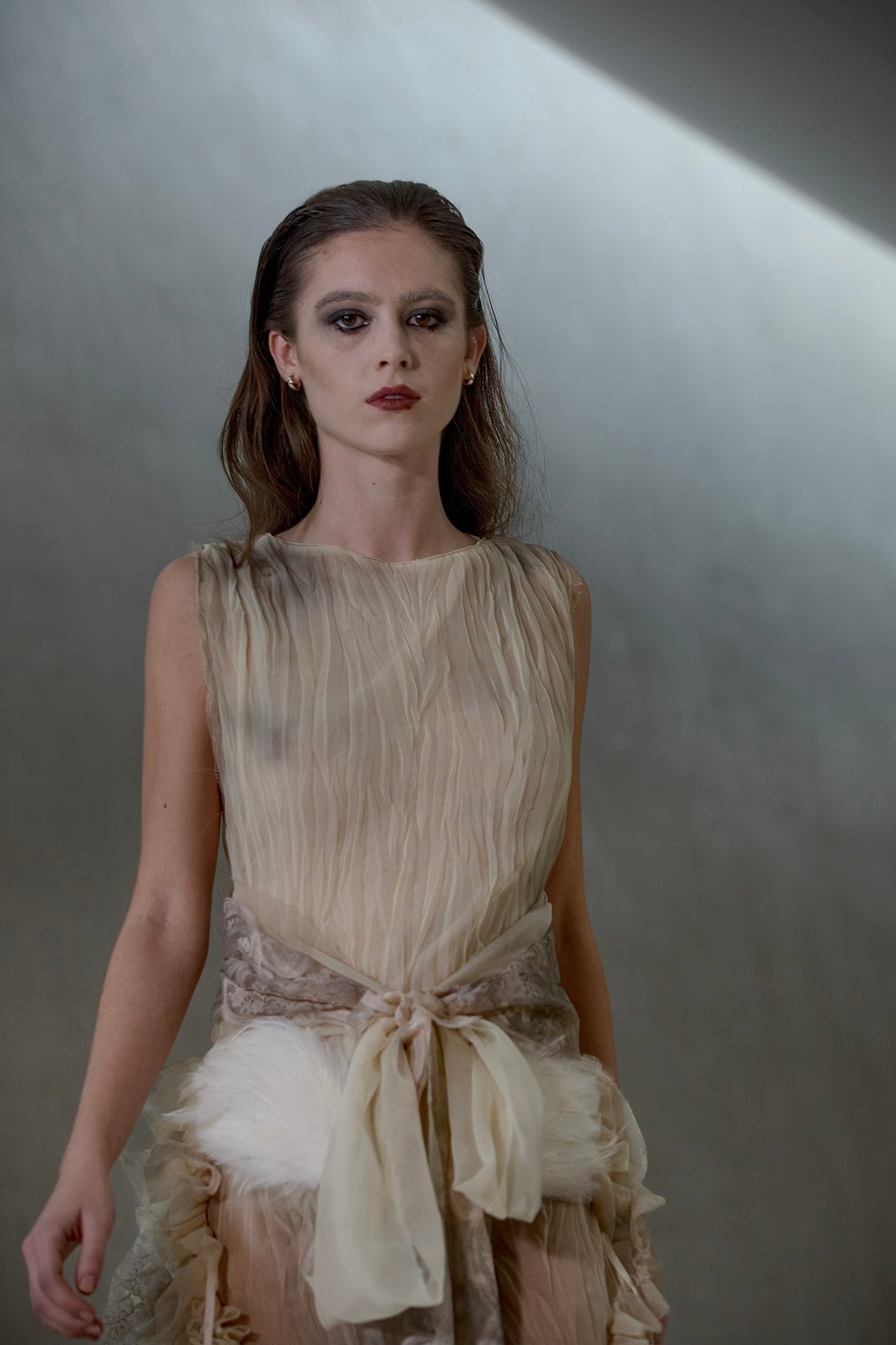 Buried Ruffle Slip Dress