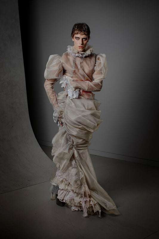 X-Ray Slashed Edwardian Top/Skirt Set