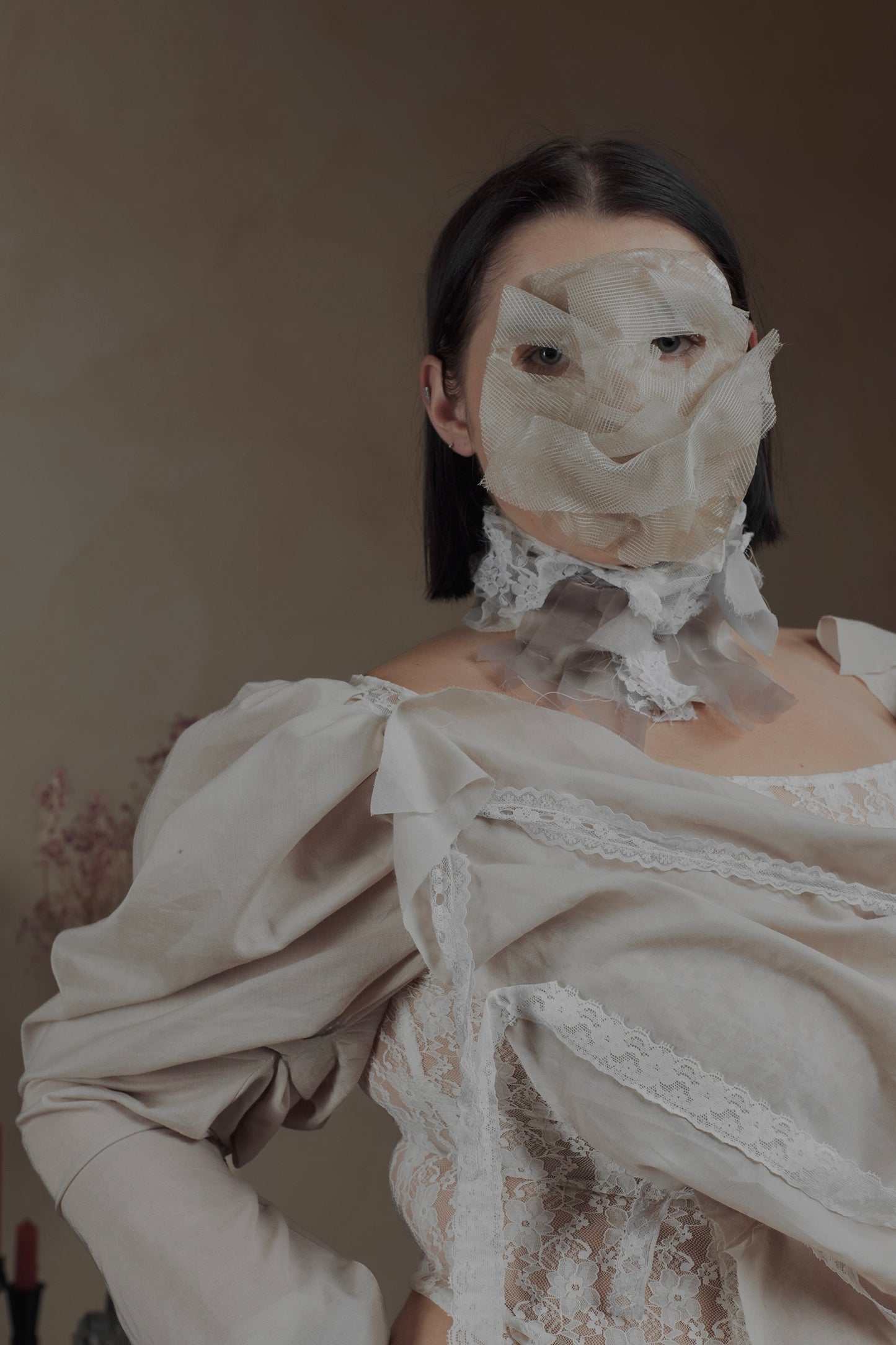 Draped Napkin and Lace Top