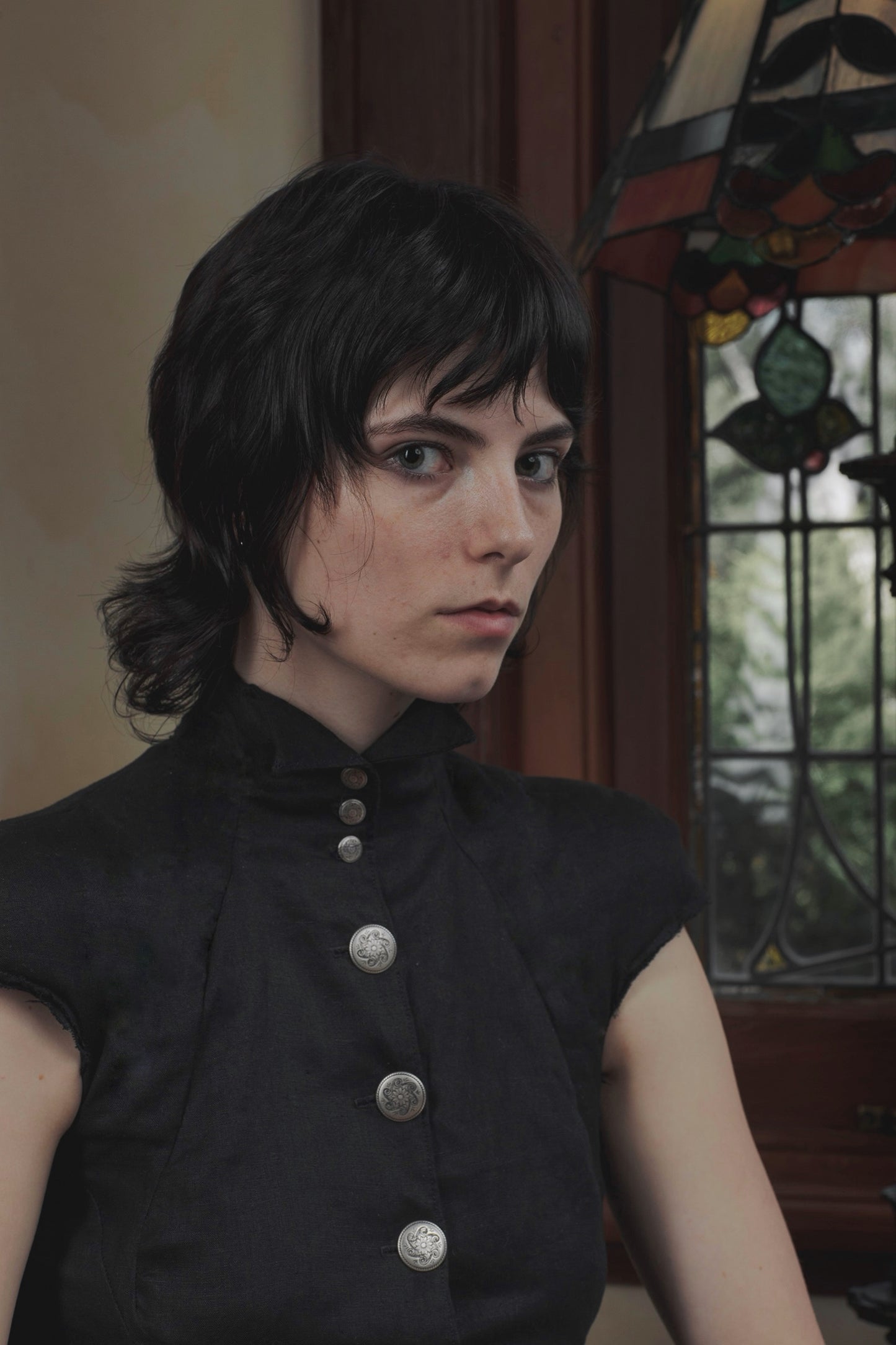 Long Cap-Sleeve Vest