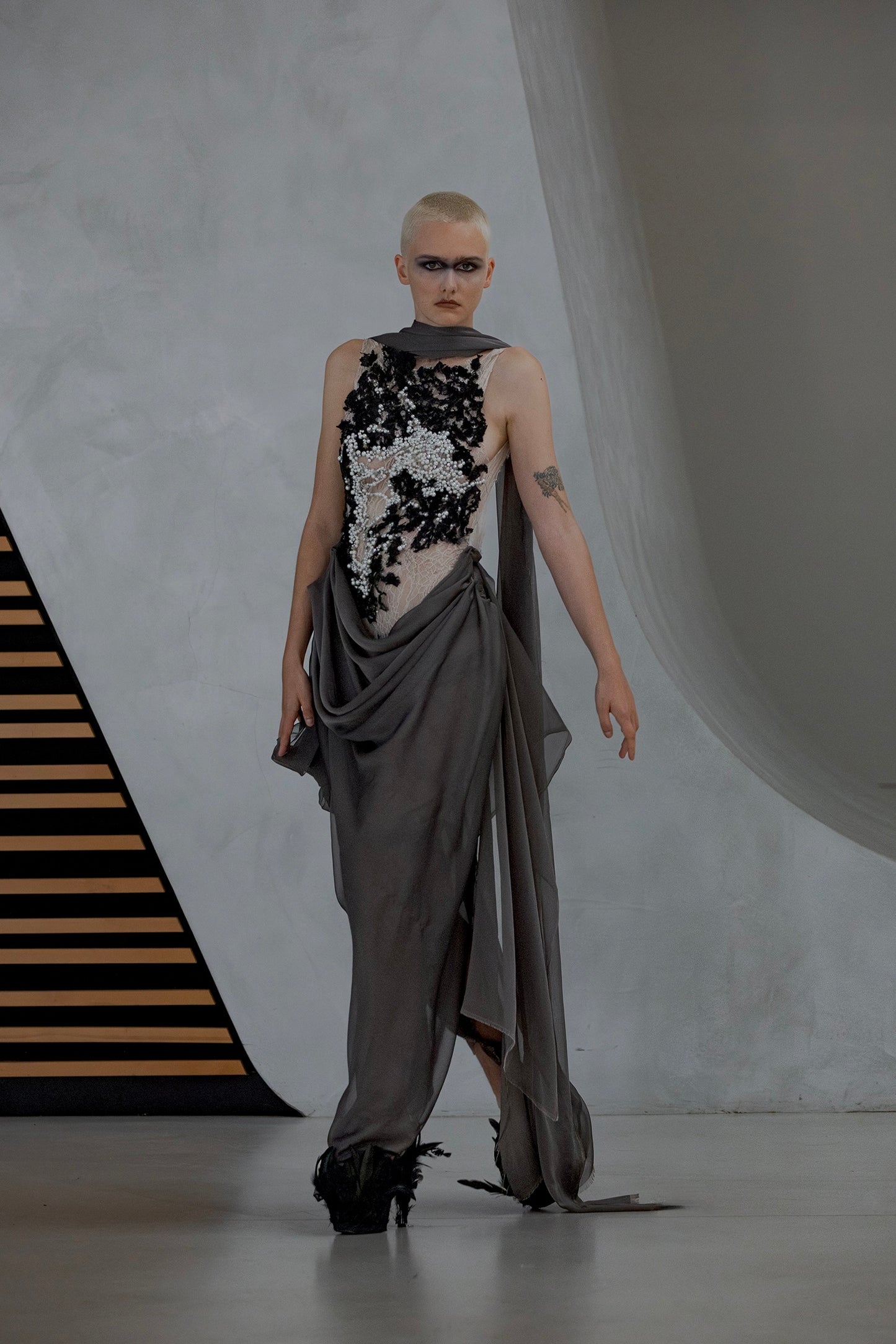 Black Sap Beaded Dress