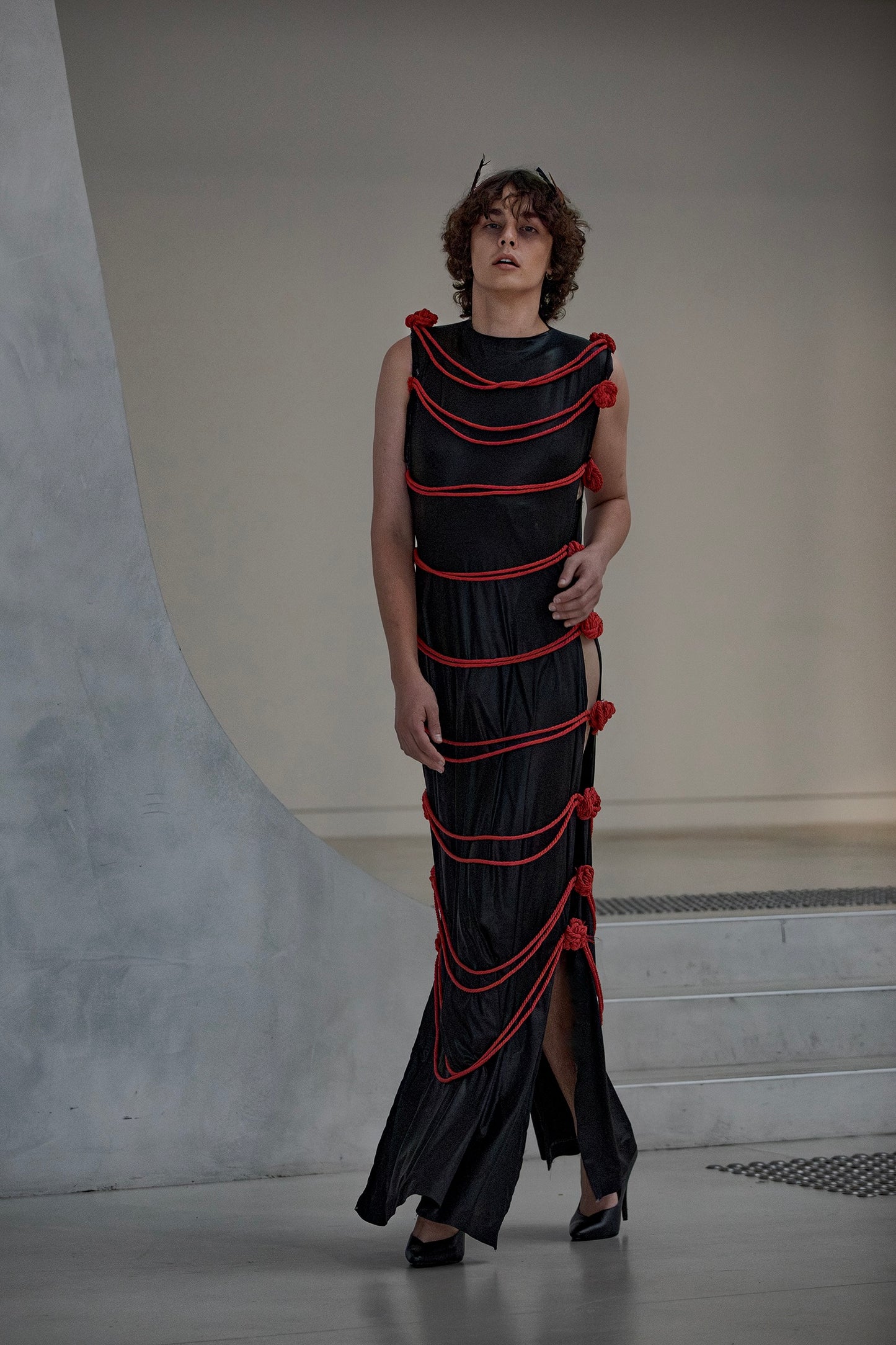 Braid Open Split Dress