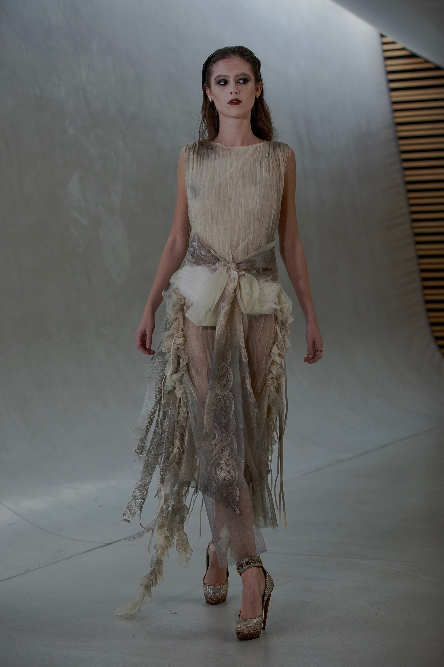 Buried Ruffle Slip Dress