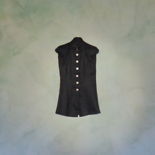 Long Cap-Sleeve Vest